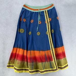 Soft Surroundings Batik Tie dyed Boho Drawstring Maxi Skirt XL